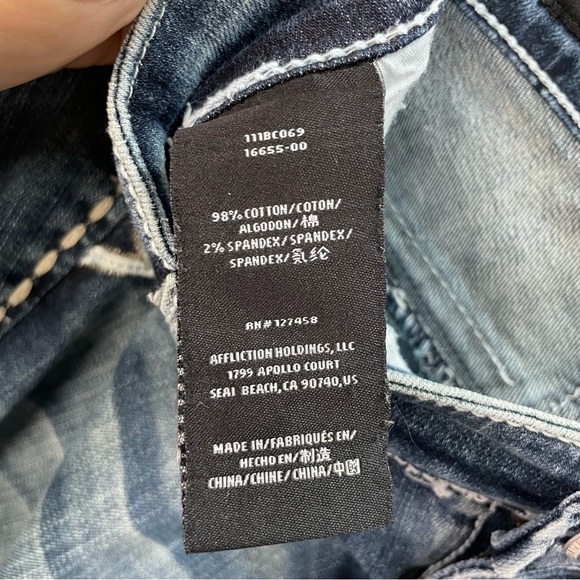 AFFLICTION bedazzled acid wash bootcut jeans - Picture 7 of 13